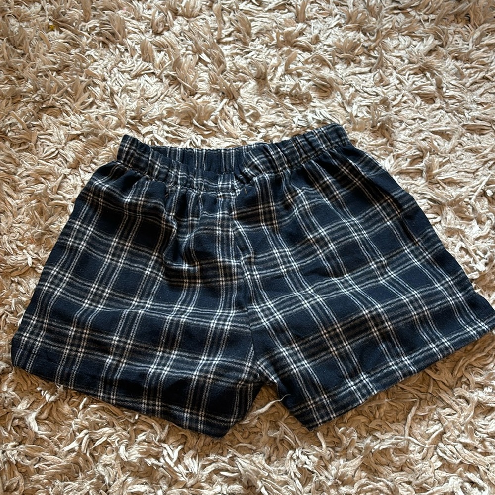 Flannel cute PJ shorts with pockets- Blue and grey - RARE!